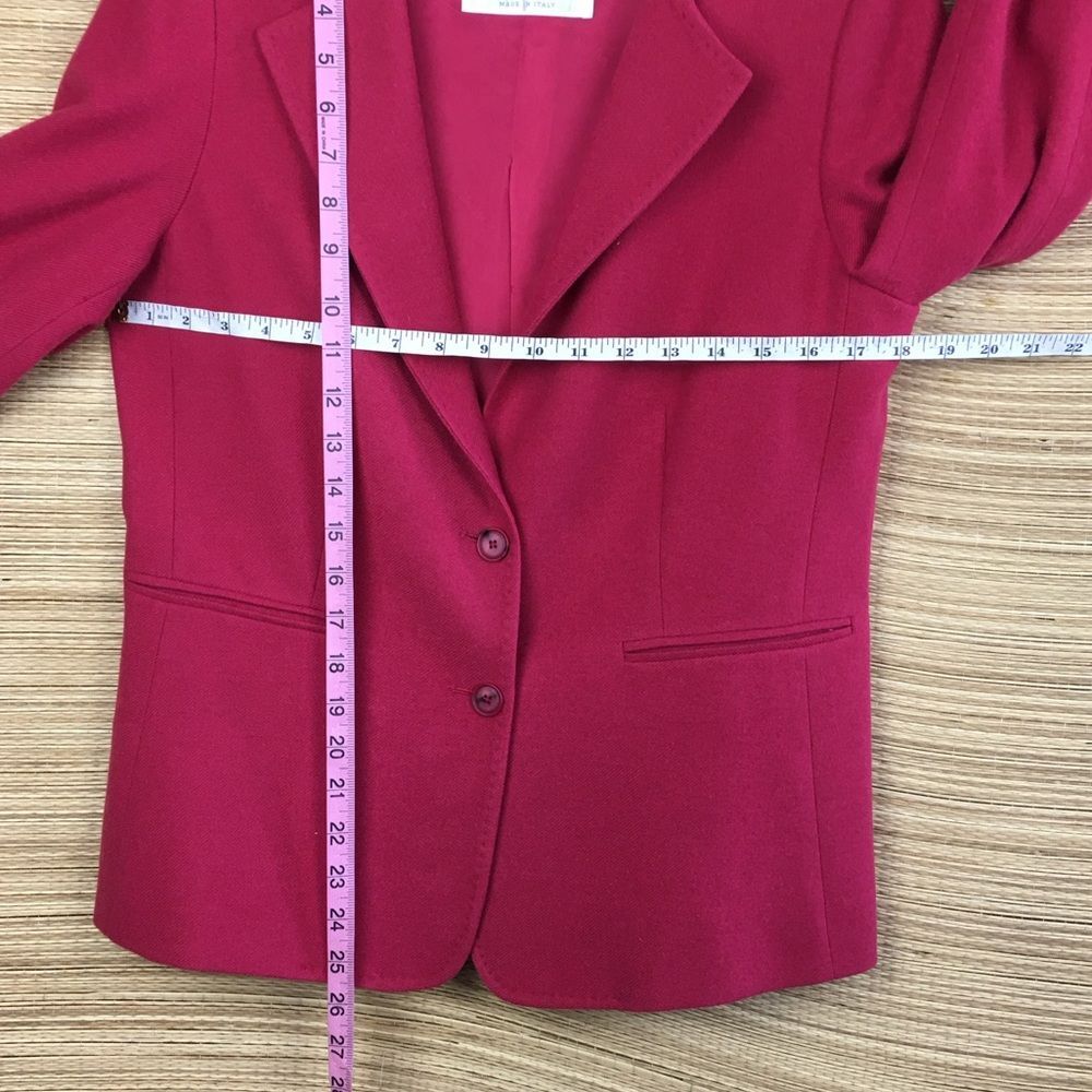 MaxMara Made In Italy Cashmere Two Buttons Blazer Jacket In Raspberry Size 10 - Picture 12 of 15